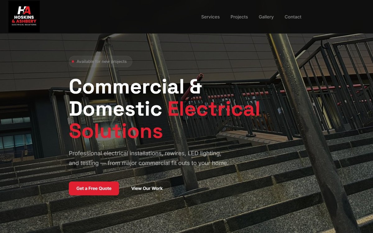 Hoskins & Ashbery Electrical Solutions website